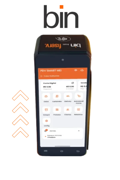 Maquininha Bin com PDV Smart instalado
