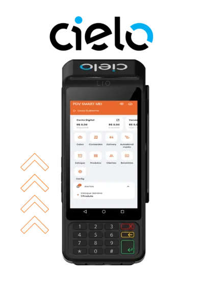 Maquininha Cielo com PDV Smart instalado