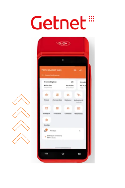Maquininha Getnet com PDV Smart instalado