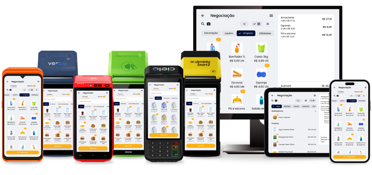 PDV Smart funcionando em maquininhas e dispositivos