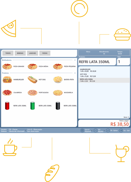 PDV para bares e restaurantes