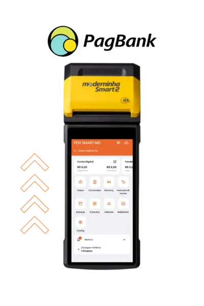 Maquininha PagSeguro com PDV Smart instalado