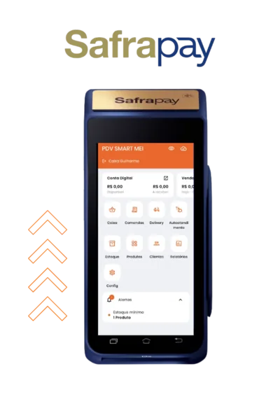 Maquininha SafraPay com PDV Smart instalado