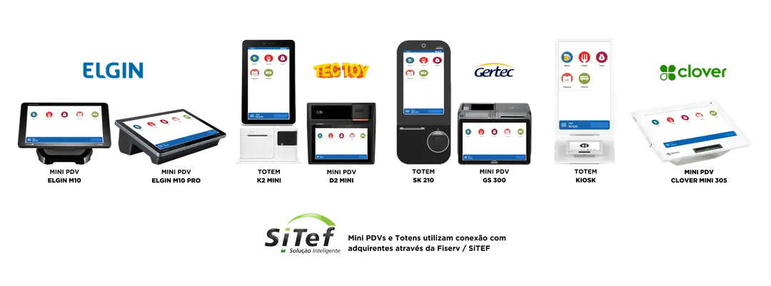 Mini PDVs e Totens compatíveis com PDV Mobi