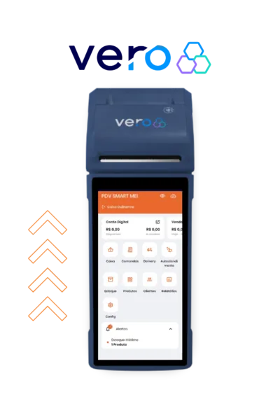 Maquininha Vero com PDV Smart instalado
