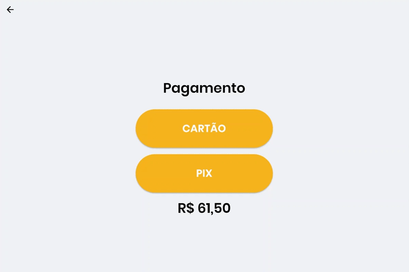 Finalização do pedido e retorno automático à tela inicial