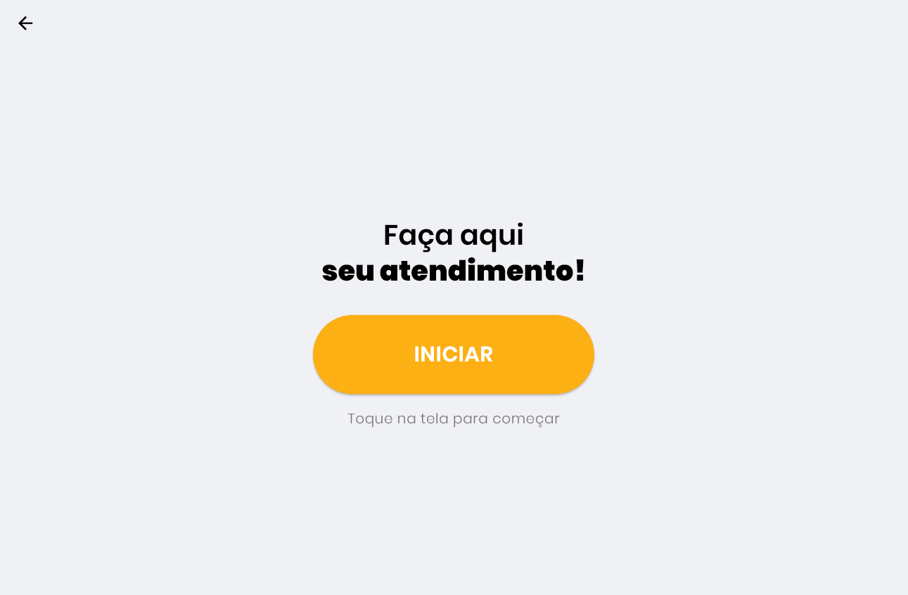Tela inicial do Autoatendimento com o botão Iniciar